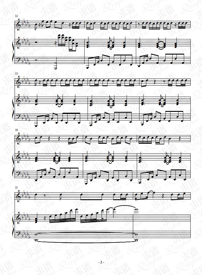 《朱雀》钢琴谱（钢伴）由求谱网制作，并提供《朱雀》钢琴曲（钢琴弹唱）在线试听，《朱雀》钢琴谱（五线谱）下载