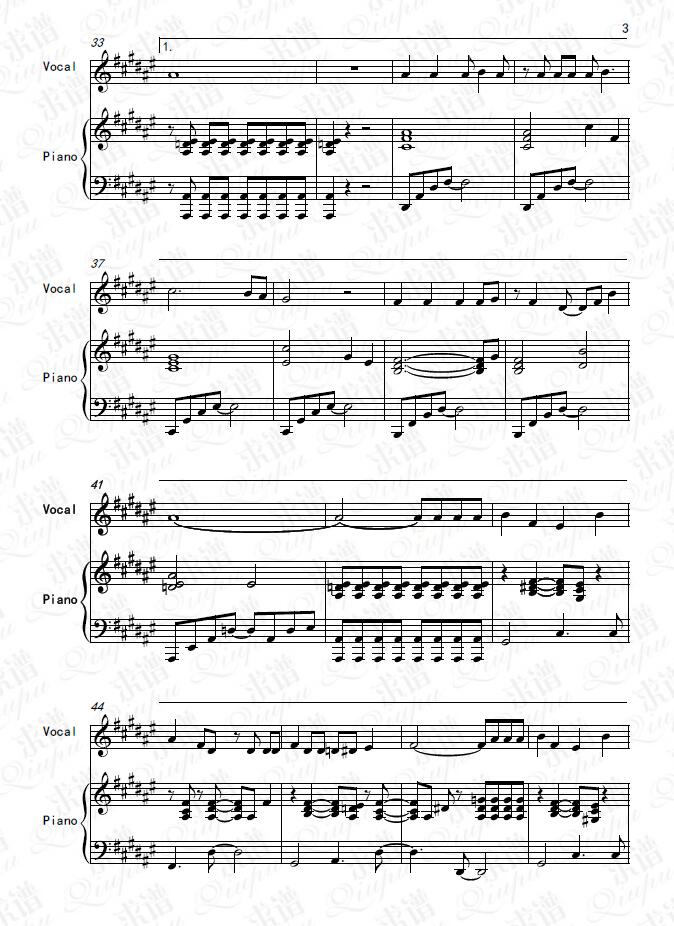 《初恋》钢琴谱（钢伴）由求谱网制作，并提供《初恋》钢琴曲（钢琴弹唱）在线试听，《初恋》钢琴谱（五线谱）下载