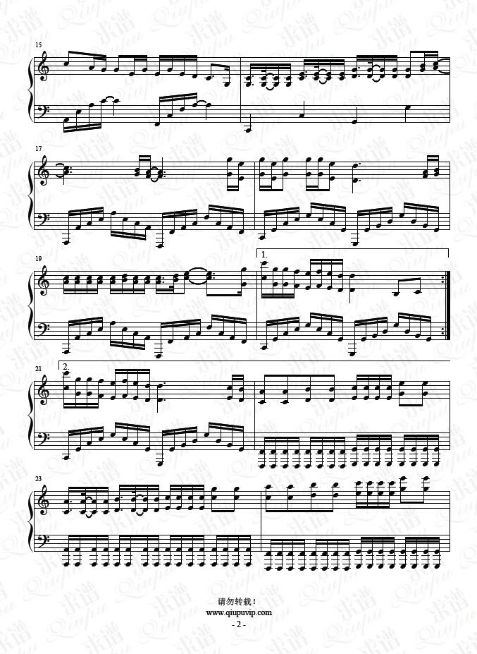 《蝴蝶夫人》钢琴谱由求谱网制作，并提供《蝴蝶夫人》钢琴曲在线试听，《蝴蝶夫人》钢琴谱（五线谱）下载