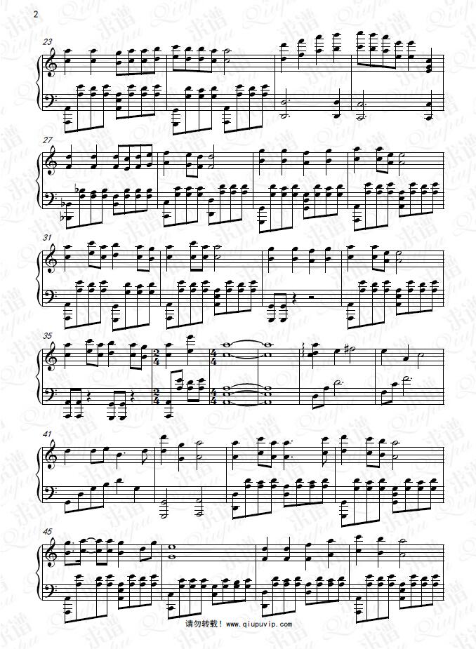 《满江红》钢琴谱由求谱网制作，并提供《满江红》钢琴曲在线试听，《满江红》钢琴谱（五线谱）下载
