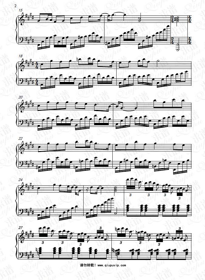 《雪月》钢琴谱由求谱网制作，并提供《雪月》钢琴曲在线试听，《雪月》钢琴谱（五线谱）下载