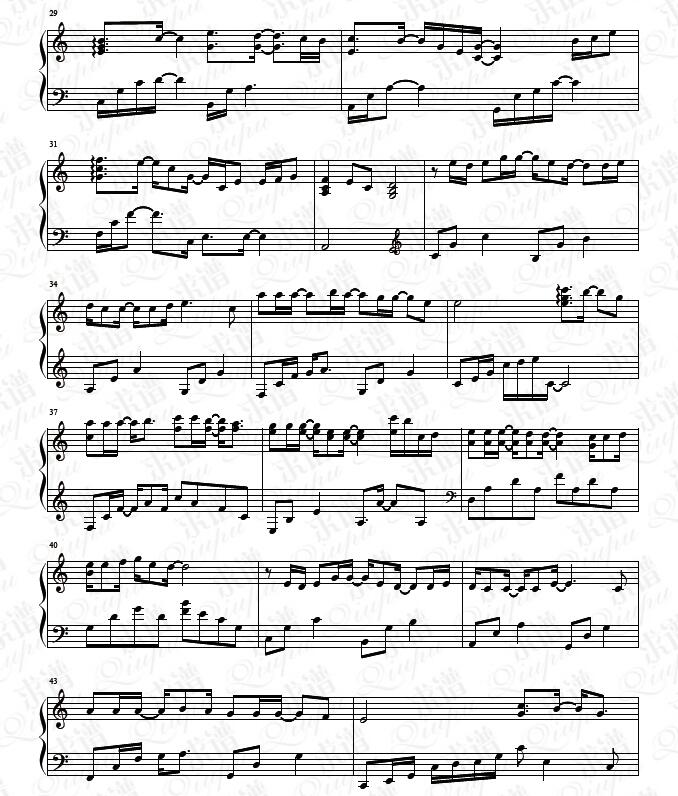《又小雪》钢琴谱由求谱网制作，并提供《又小雪》钢琴曲在线试听，《又小雪》钢琴谱（五线谱）下载