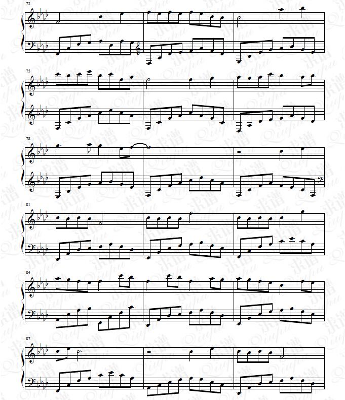 《天地缓缓》钢琴谱由求谱网制作，并提供《天地缓缓》钢琴曲在线试听，《天地缓缓》钢琴谱（五线谱）下载