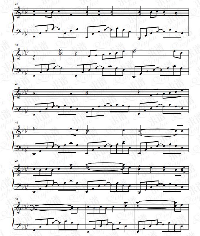 《落花》钢琴谱由求谱网制作，并提供《落花》钢琴曲在线试听，《落花》钢琴谱（五线谱）下载