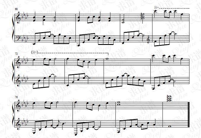 《落花》钢琴谱由求谱网制作，并提供《落花》钢琴曲在线试听，《落花》钢琴谱（五线谱）下载