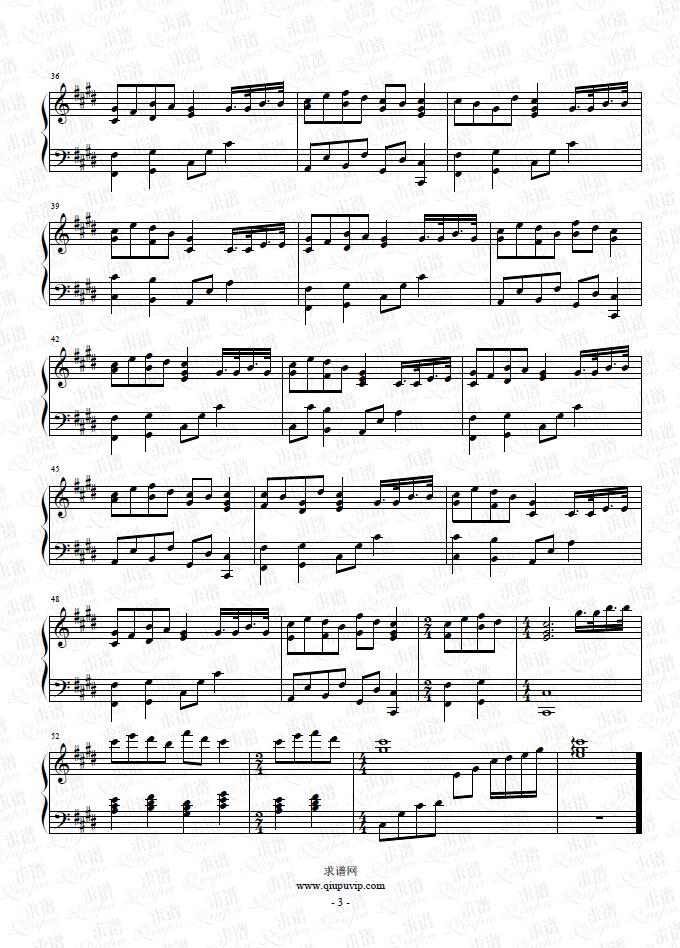 《常春ノ大華》钢琴谱由求谱网制作，并提供《常春ノ大華》钢琴曲在线试听，《常春ノ大華》钢琴谱（五线谱）下载