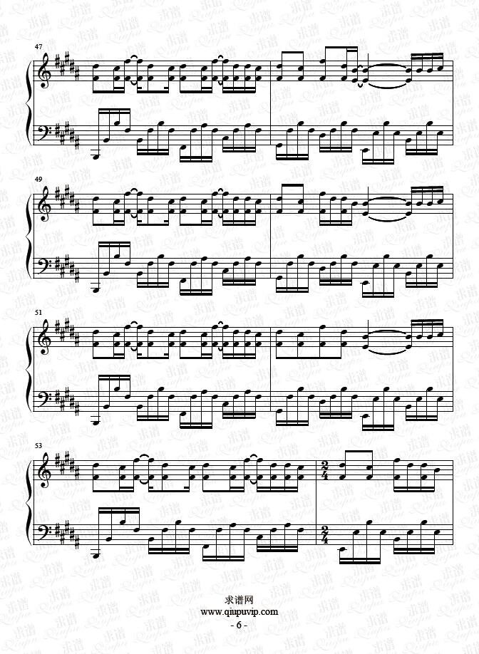 《年华》钢琴谱由求谱网制作，并提供《年华》钢琴曲在线试听，《年华》钢琴谱（五线谱）下载