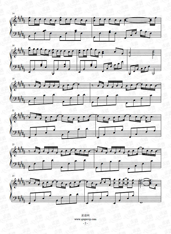 《凉城》钢琴谱由求谱网制作，并提供《凉城》钢琴曲在线试听，《凉城》钢琴谱（五线谱）下载
