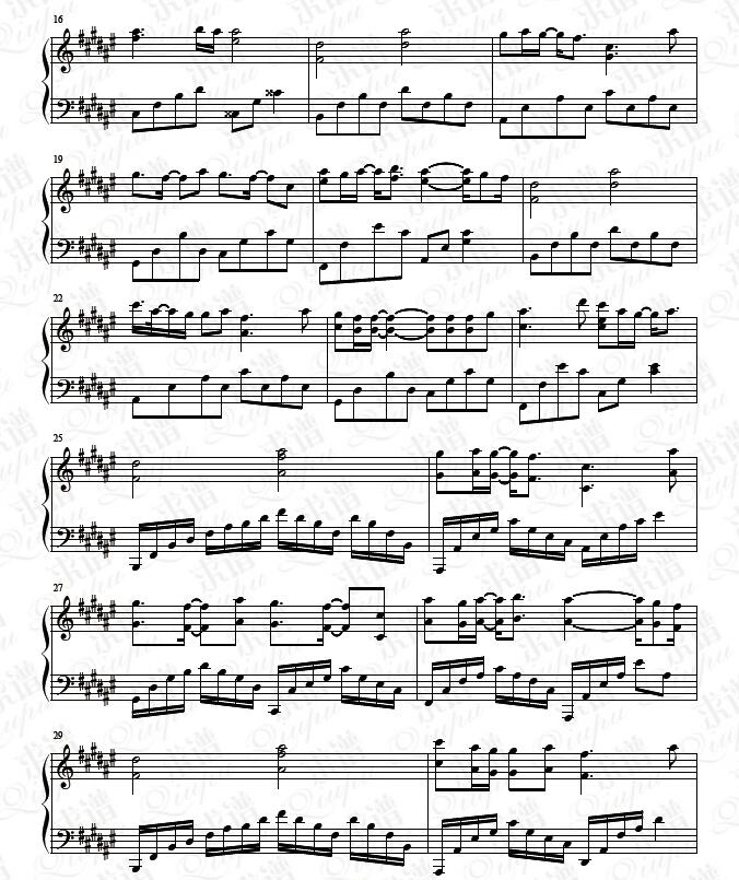 《铃舟》钢琴谱由求谱网制作，并提供《铃舟》钢琴曲在线试听，《铃舟》钢琴谱（五线谱）下载