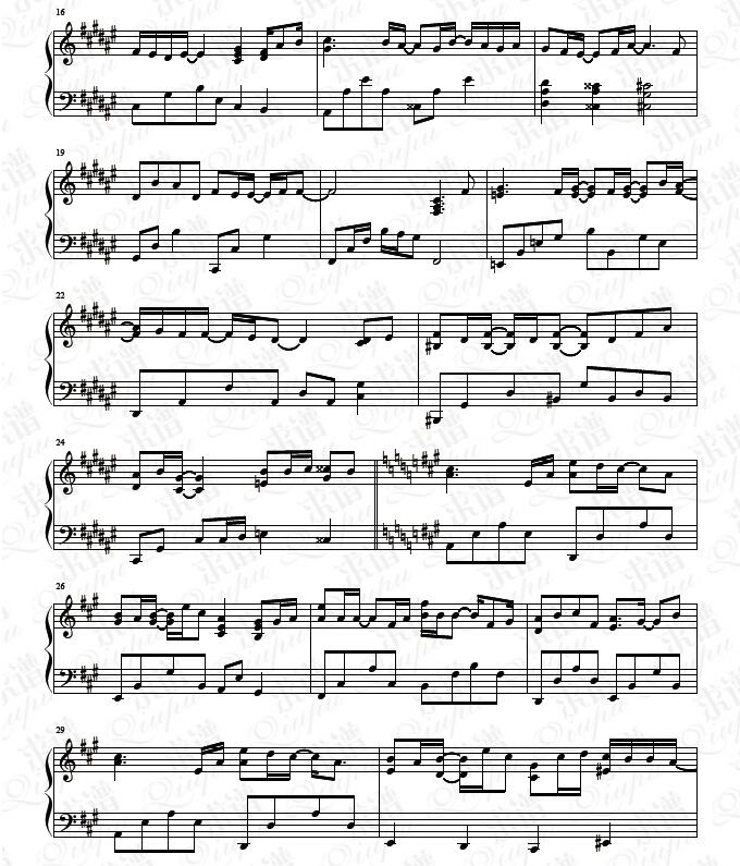 《雨音（あめおと）》钢琴谱由求谱网制作，并提供《雨音（あめおと）》钢琴曲在线试听，《雨音（あめおと）》钢琴谱（五线谱）下载
