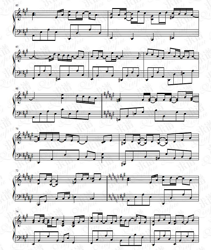 《雨音（あめおと）》钢琴谱由求谱网制作，并提供《雨音（あめおと）》钢琴曲在线试听，《雨音（あめおと）》钢琴谱（五线谱）下载