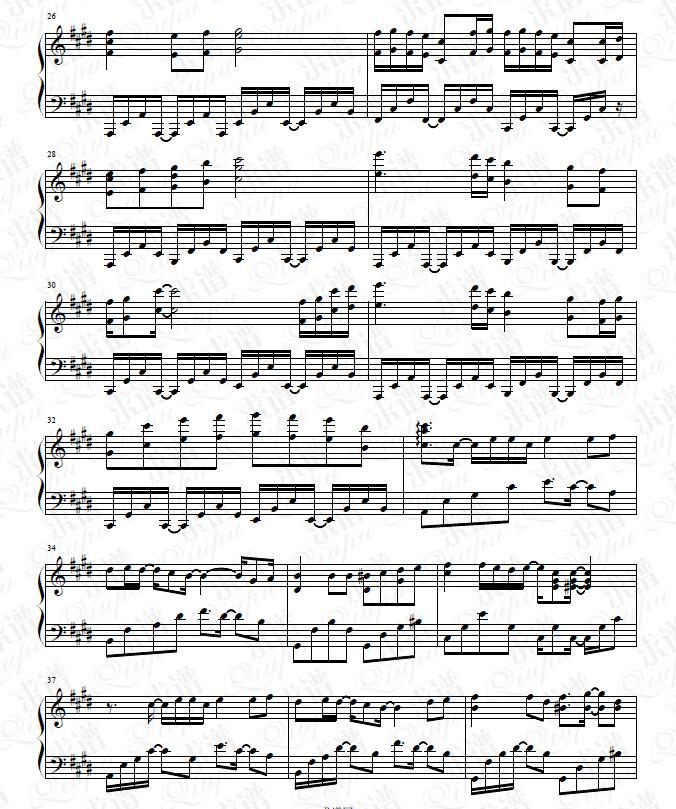 《二羽鹤》钢琴谱由求谱网制作，并提供《二羽鹤》钢琴曲在线试听，《二羽鹤》钢琴谱（五线谱）下载