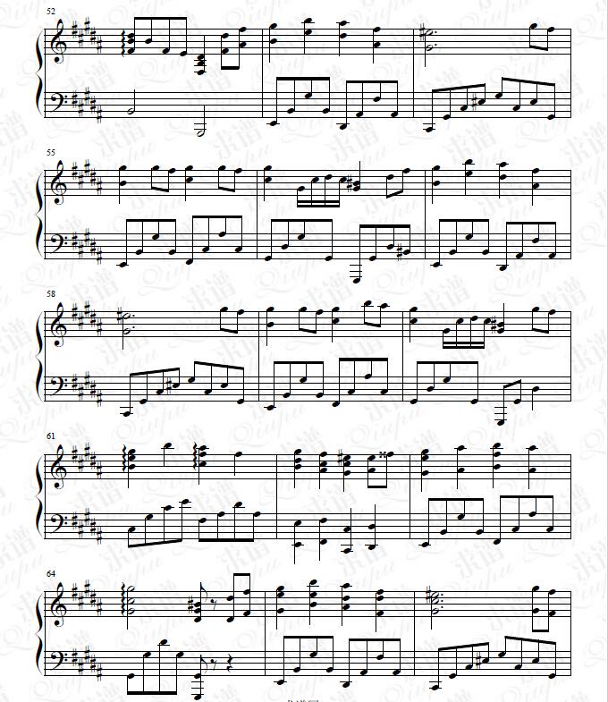《心の星》钢琴谱由求谱网制作，并提供《心の星》钢琴曲在线试听，《心の星》钢琴谱（五线谱）下载