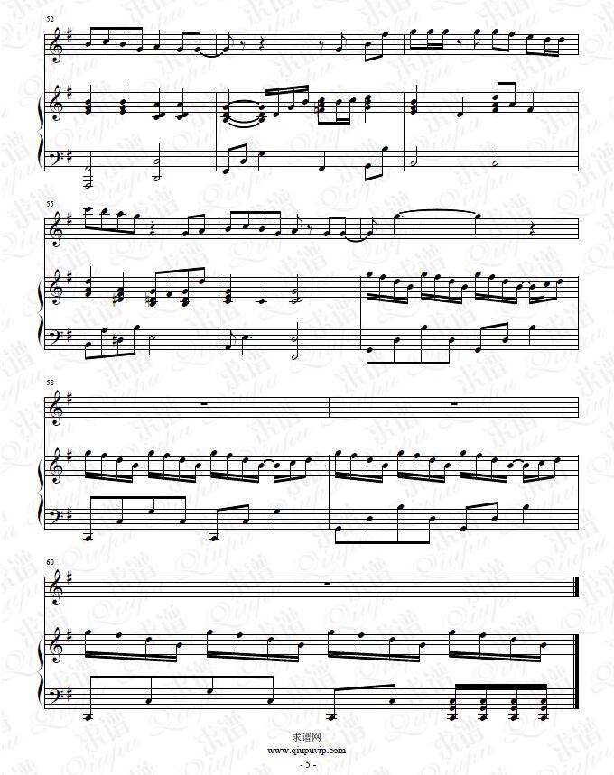 《一点点》钢琴谱（钢伴）由求谱网制作，并提供《一点点》钢琴曲（钢琴弹唱）在线试听，《一点点》钢琴谱（五线谱）下载