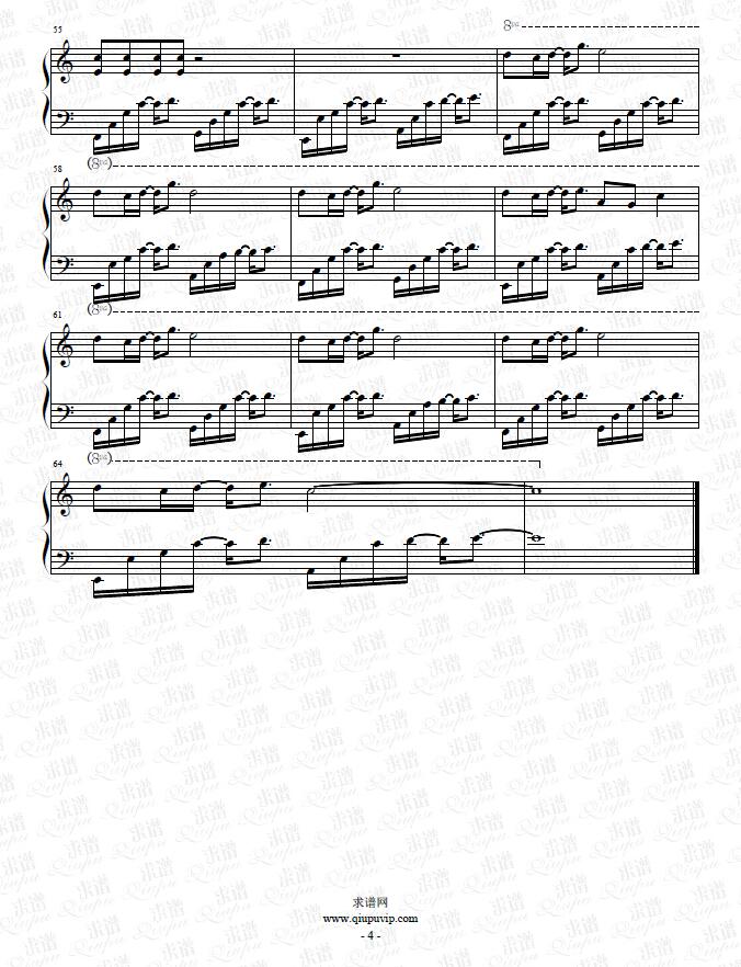 《LoveU2》钢琴谱由求谱网制作，并提供《LoveU2》钢琴曲在线试听，《LoveU2》钢琴谱（五线谱）下载