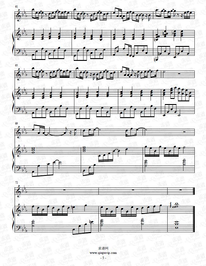 《疑心病》钢琴谱（钢伴）由求谱网制作，并提供《疑心病》钢琴曲（钢琴弹唱）在线试听，《疑心病》钢琴谱（五线谱）下载