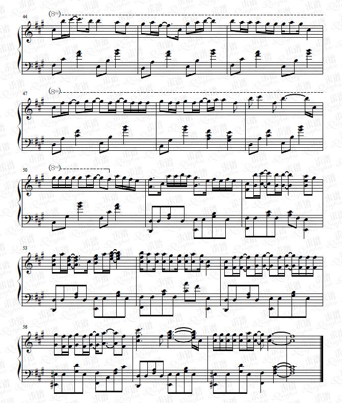 《草木》钢琴谱由求谱网制作，并提供《草木》钢琴曲在线试听，《草木》钢琴谱（五线谱）下载