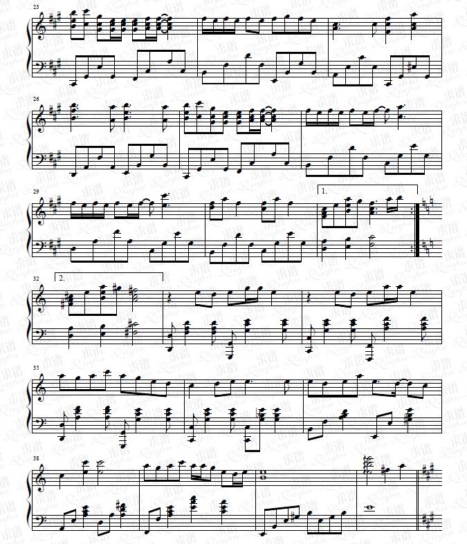 《渡月桥~想念你~》钢琴谱由求谱网制作，并提供《渡月桥~想念你~》钢琴曲在线试听，《渡月桥~想念你~》钢琴谱（五线谱）下载