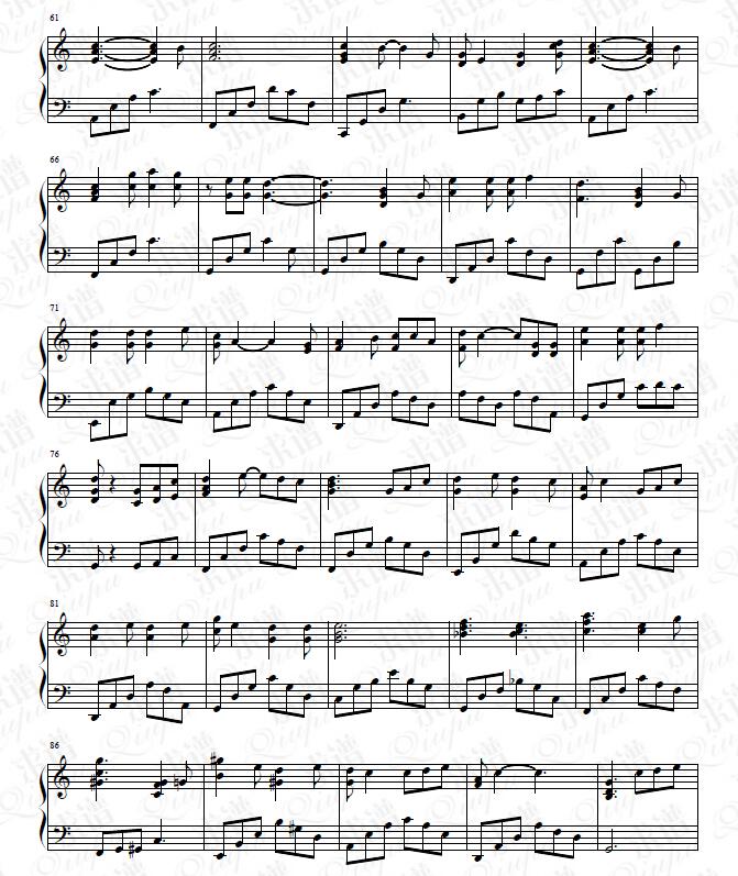 到不了_陈翔_钢琴谱_求谱网